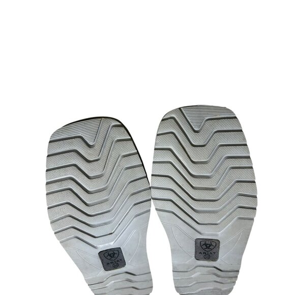 ARIAT Jackie Metallic Gray Snake Print Suede Leather Women's Slippers Sz 10 - Picture 12 of 14